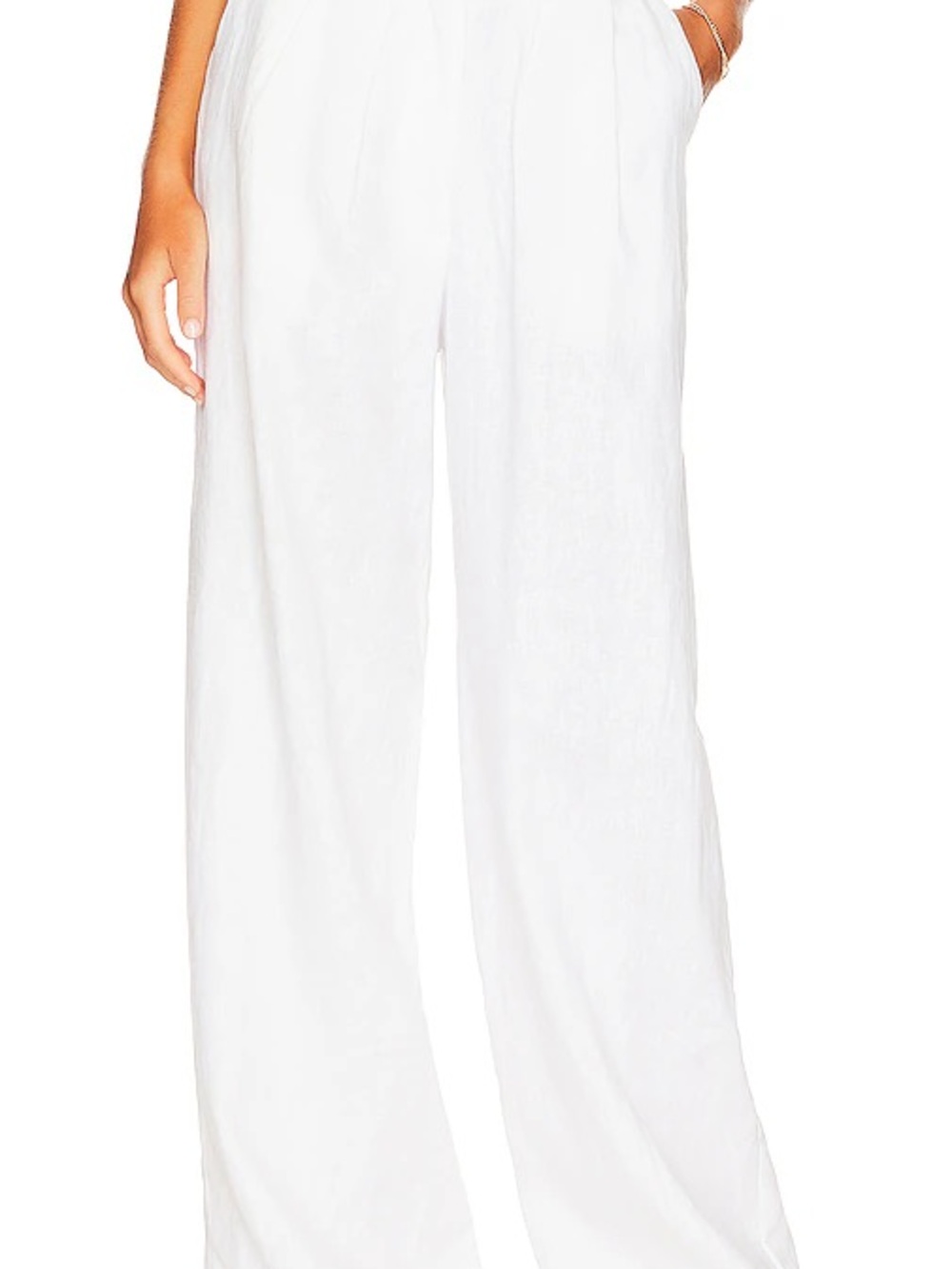 Faithfull the Brand Wide-Leg Linen Pants in White